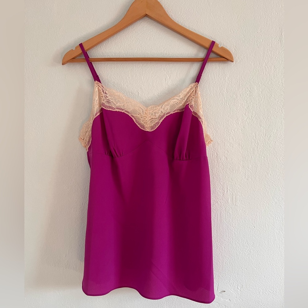 NWT Rodarte for Target camisole, magenta and cream lace, size Large